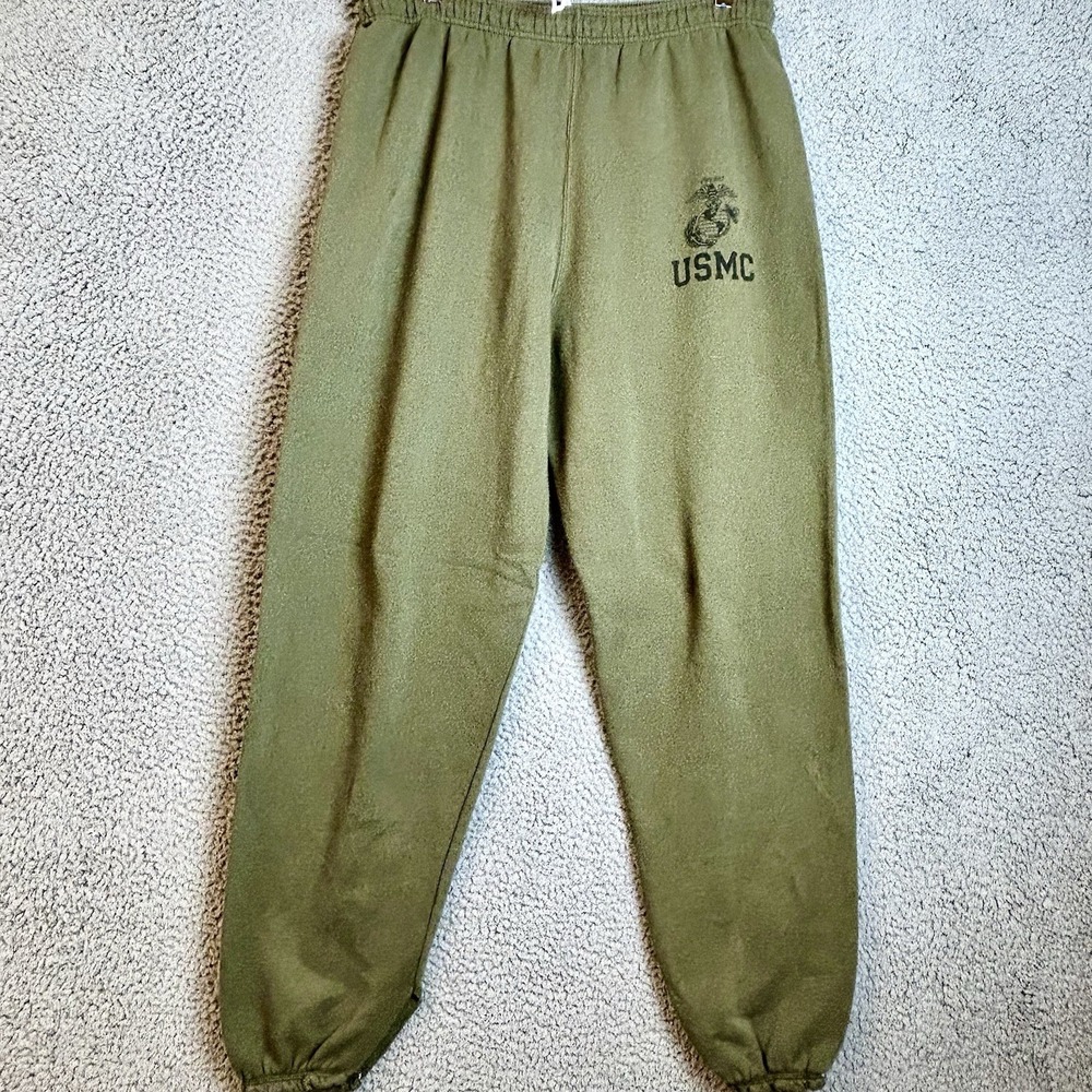 Vintage CAC USMC Marine Corps Made in USA Olive Green Jogger Pants Cuffed Large